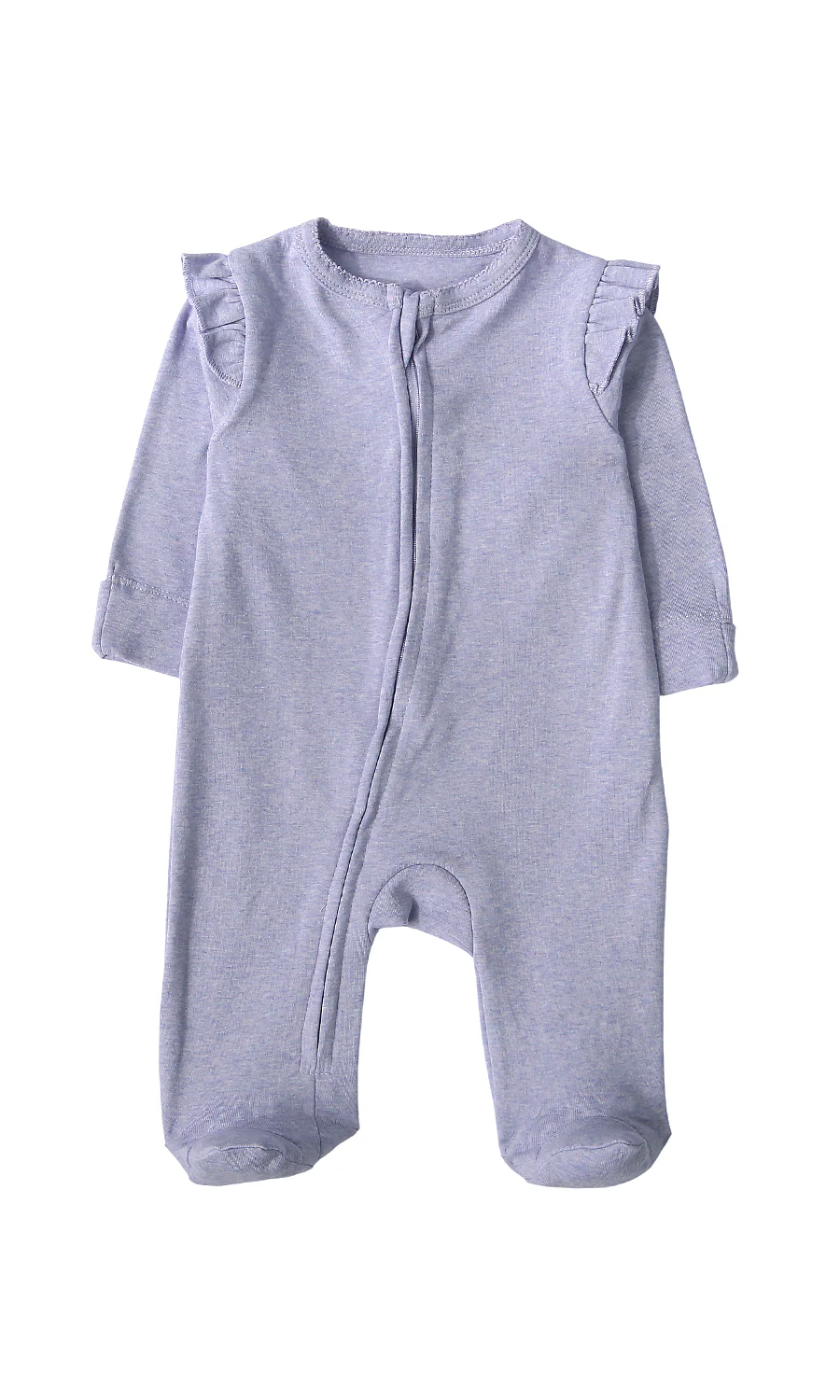 Baby Girls Footed Romper Pack of 2 Purple Floral Print - Image 2