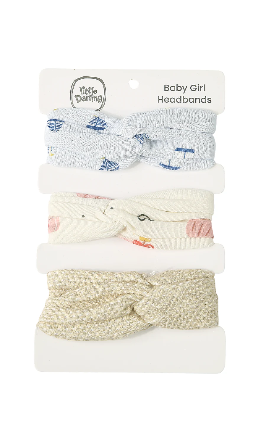 Baby Girls Headband Pack of 3 Sailboat & Floral Print