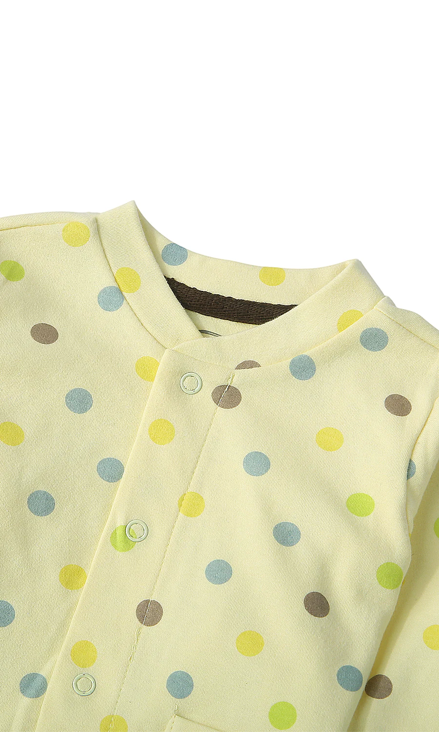 Baby Girls Night Suit Lemon Yellow Multicolour Polka Dot 2-Piece Pyjama Set - Image 2