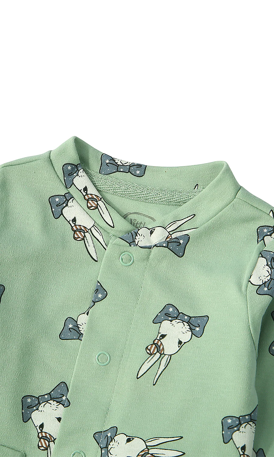 Baby Girls Night Suit Sage Green Bunny Print 2-Piece Pyjama Set - Image 2