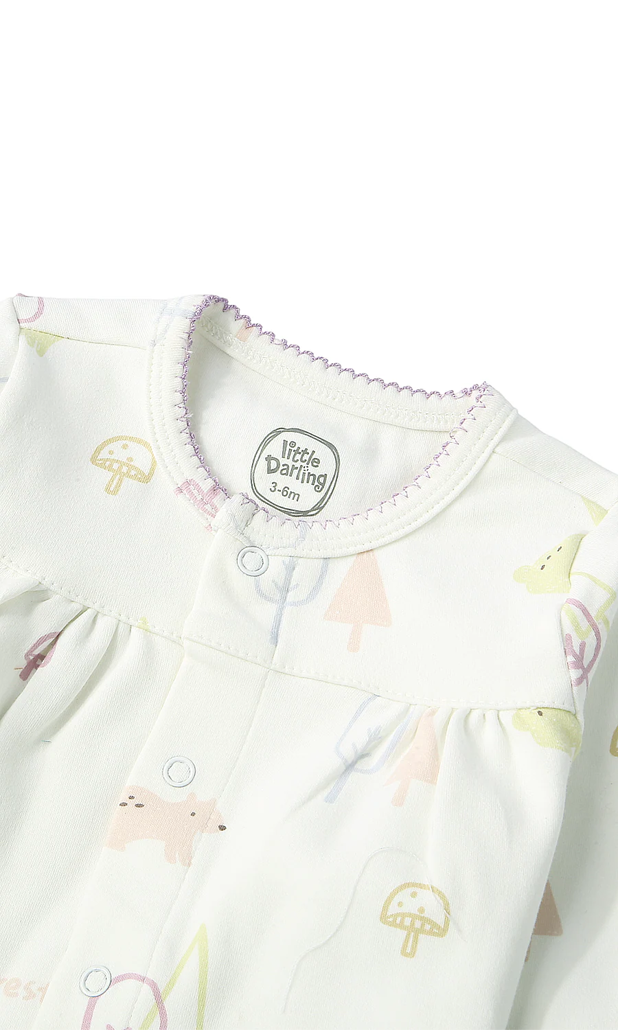 Baby Girls Night Suit White Enchanted Forest Bunny Tree Print 2-Piece Pyjama Set - Image 2
