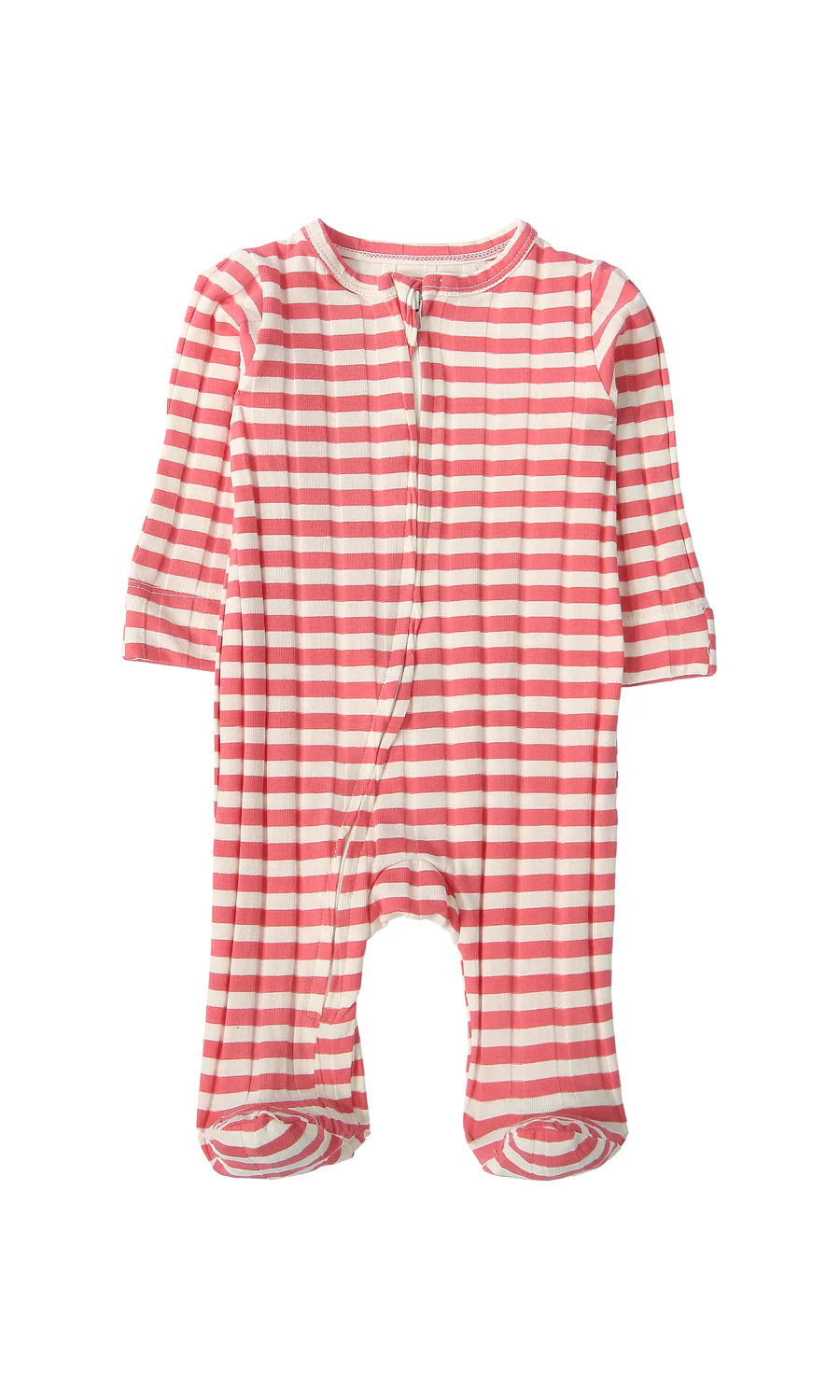 Baby Girls Pink Stripe and White Koala Print Footed Sleep Suit Pack of 2 - Image 2