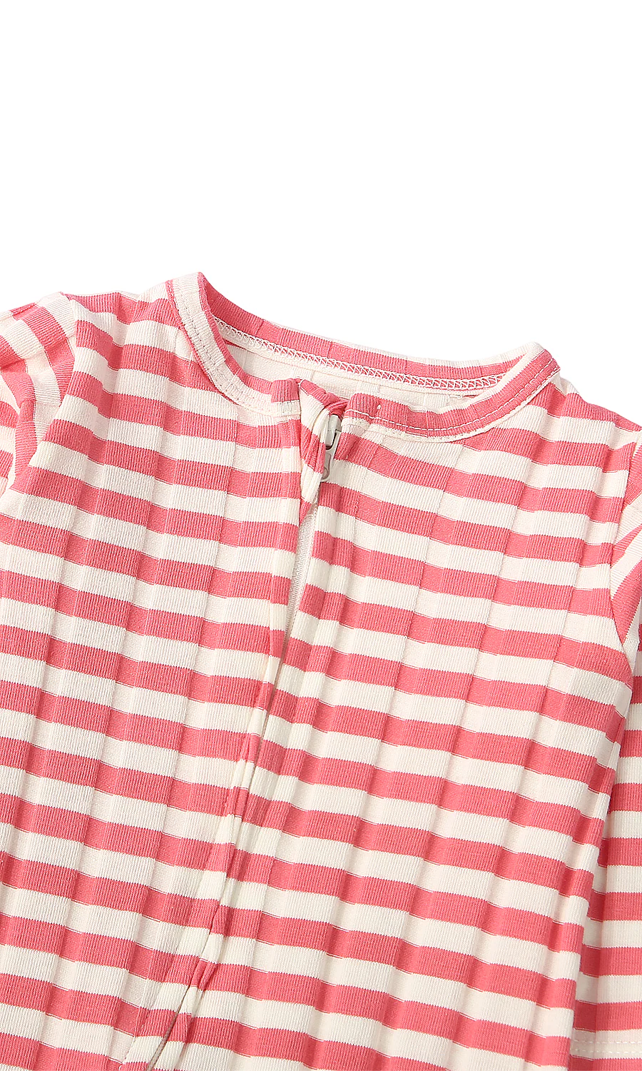 Baby Girls Pink Stripe and White Koala Print Footed Sleep Suit Pack of 2 - Image 3