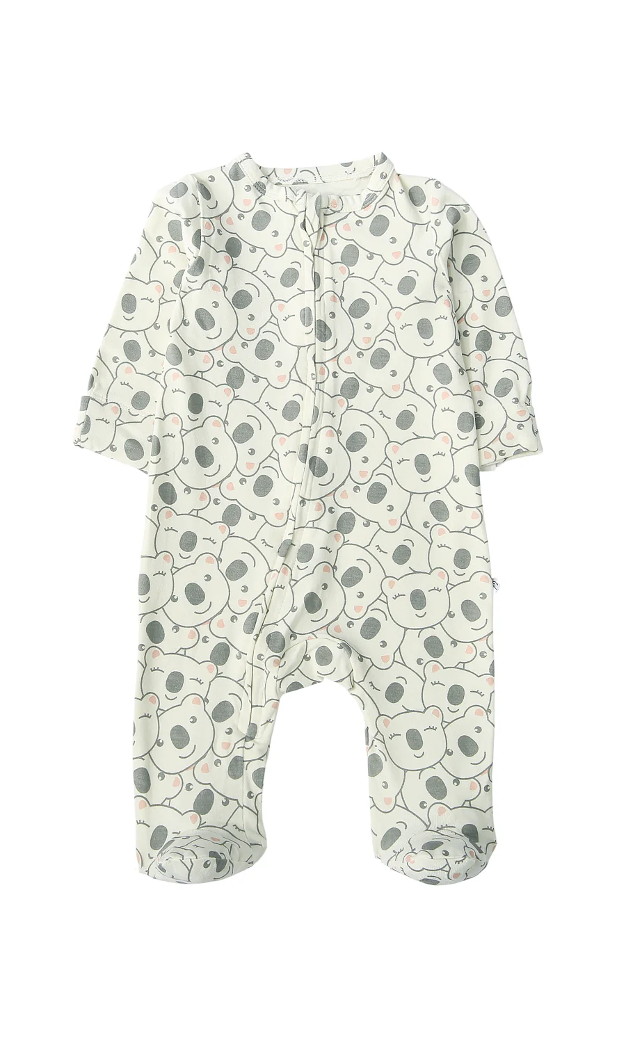 Baby Girls Pink Stripe and White Koala Print Footed Sleep Suit Pack of 2 - Image 4