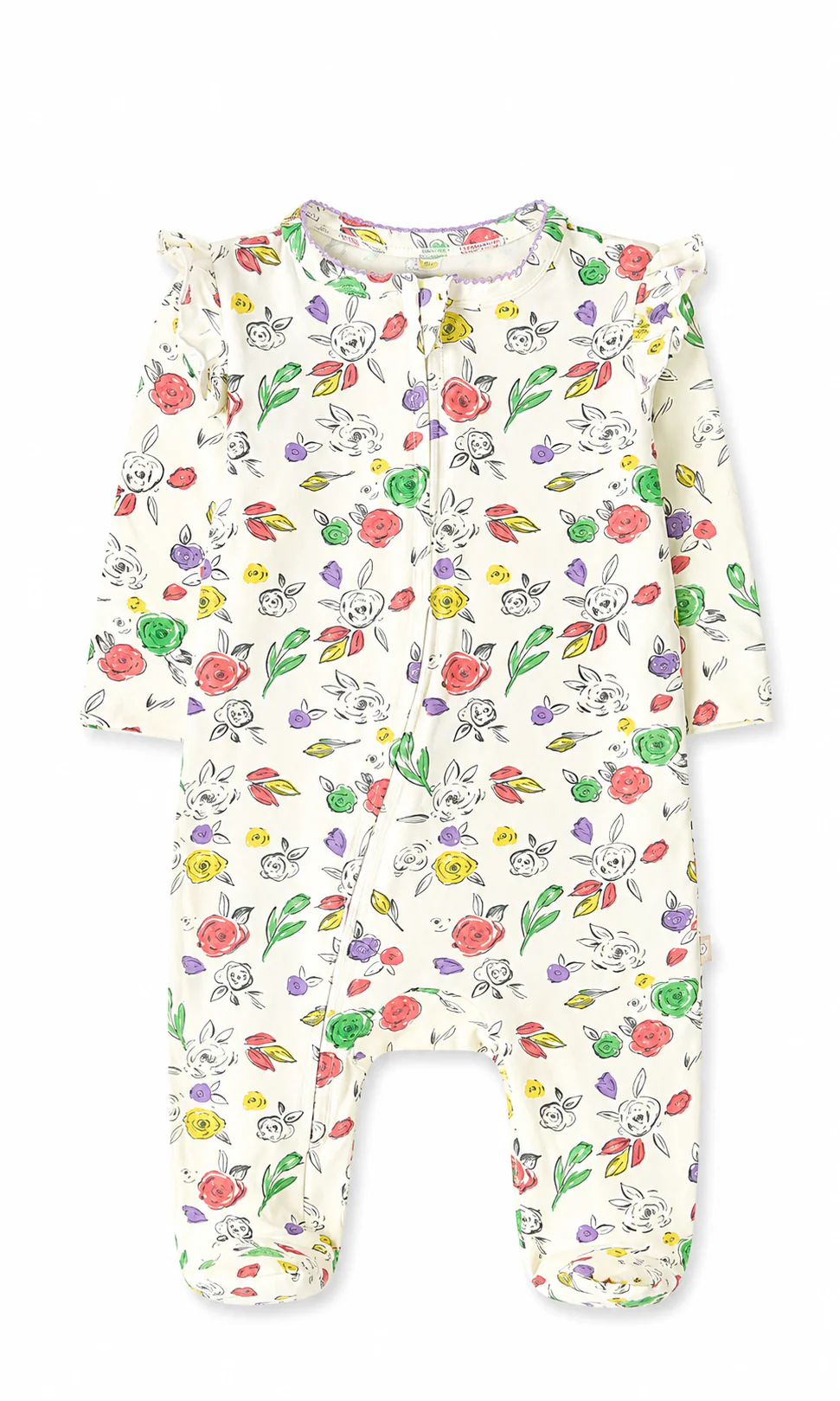 Baby Girls Romper Pack of 2 Pink Ribbed & Cream Floral - Image 3