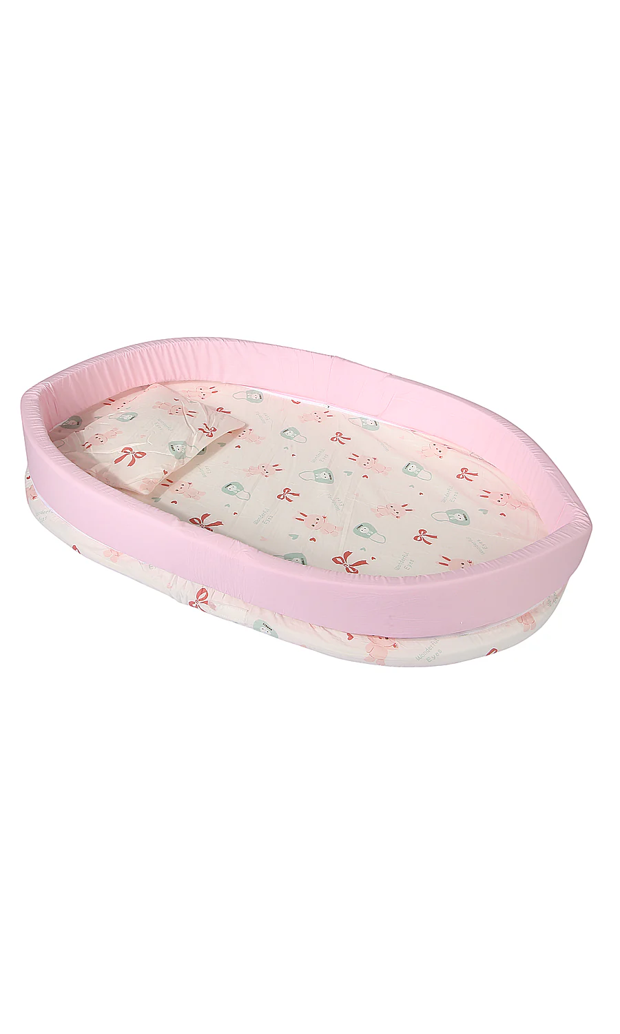 Baby Gadda Set Pink with Mosquito Net - Image 2