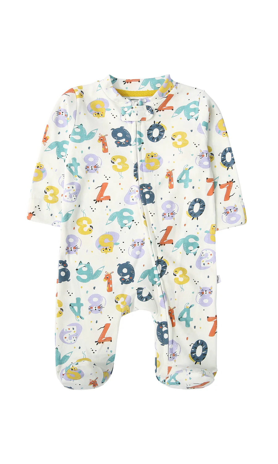 Baby Romper Pack of 2 White Number Print & Mint Striped - Image 2