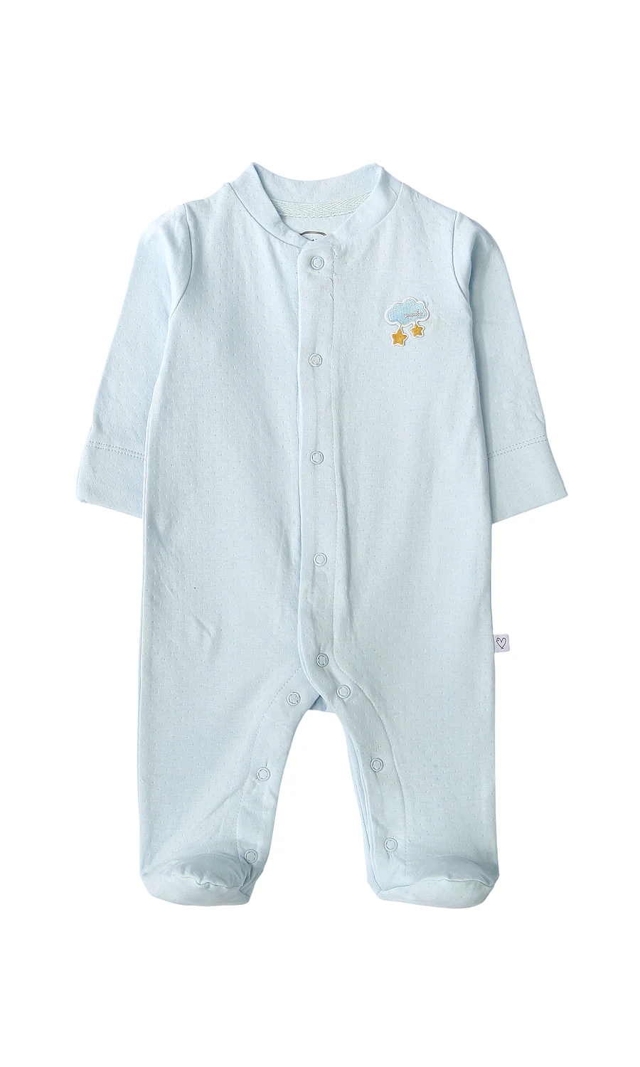 Baby Sleepsuit Light Blue Cloud Stars & Sailboat Print Pack of 2 - Image 2