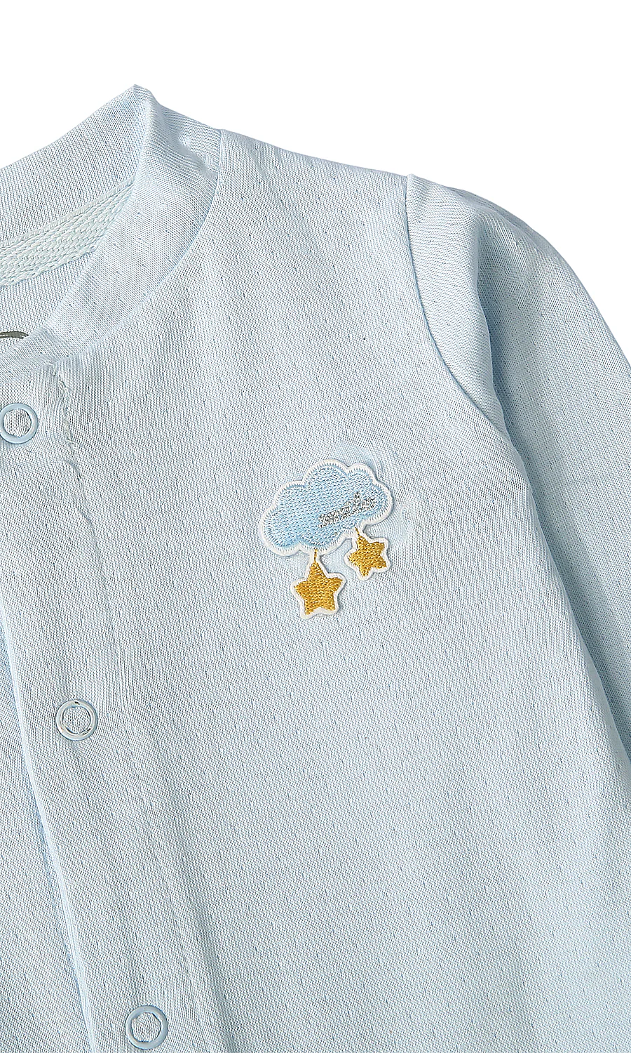 Baby Sleepsuit Light Blue Cloud Stars & Sailboat Print Pack of 2 - Image 5