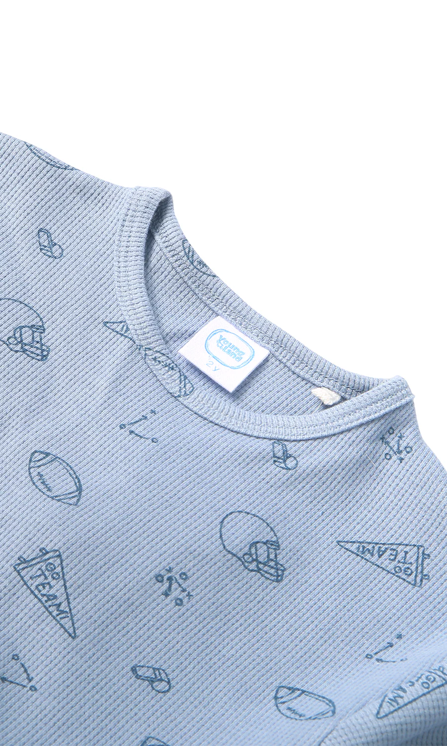 Boys 2 Piece Sports Print T-Shirt & Shorts Set Blue - Image 2