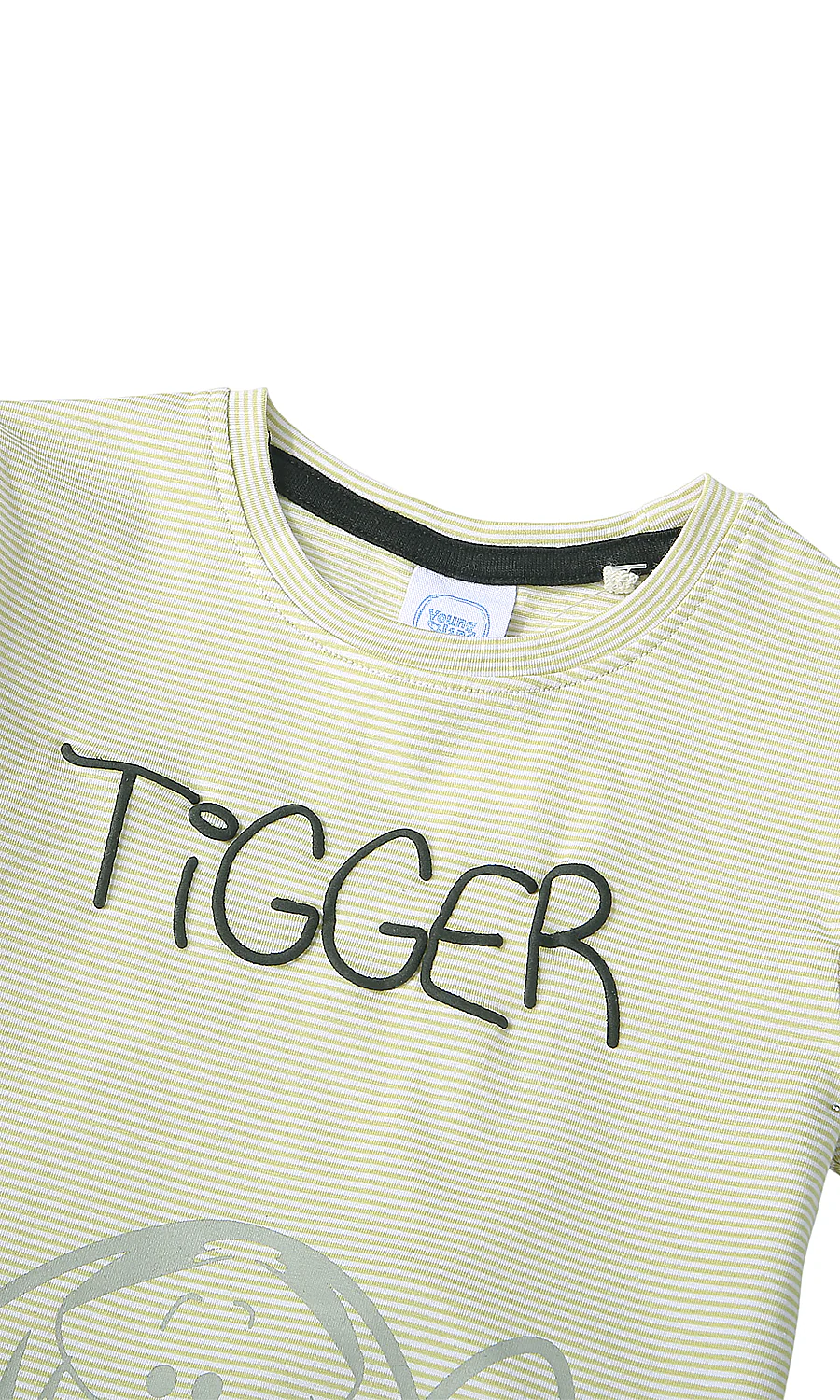 Boys 2 Piece Suit Yellow Stripe Cartoon Tiger Print - Image 2