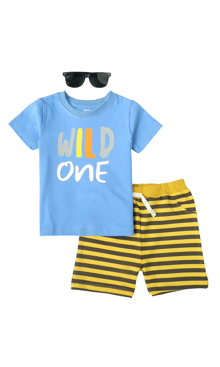 Boys 3 Piece Suit Blue Wild One Print