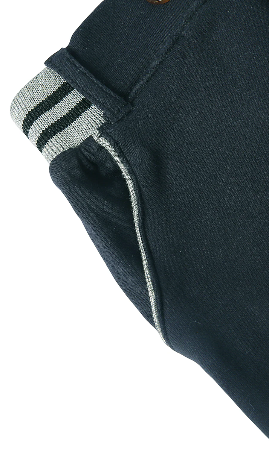 Boys Black Rolled Hem Shorts with Stripe Waistband - Image 3