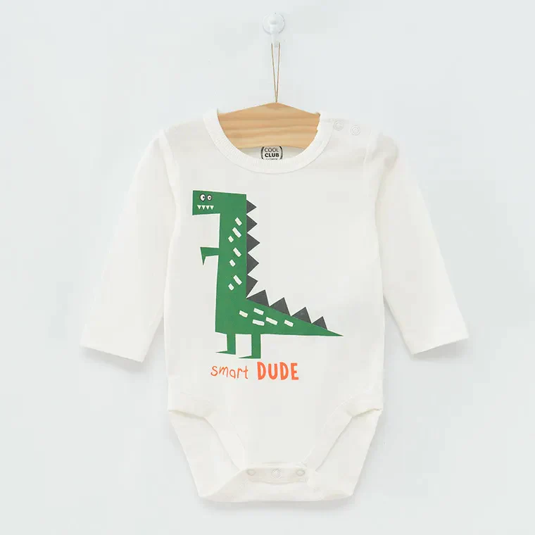 Boy's Body With Long Sleeves Gray Ecru Set 2 Pcs CC CCB2500693 00 - Image 2