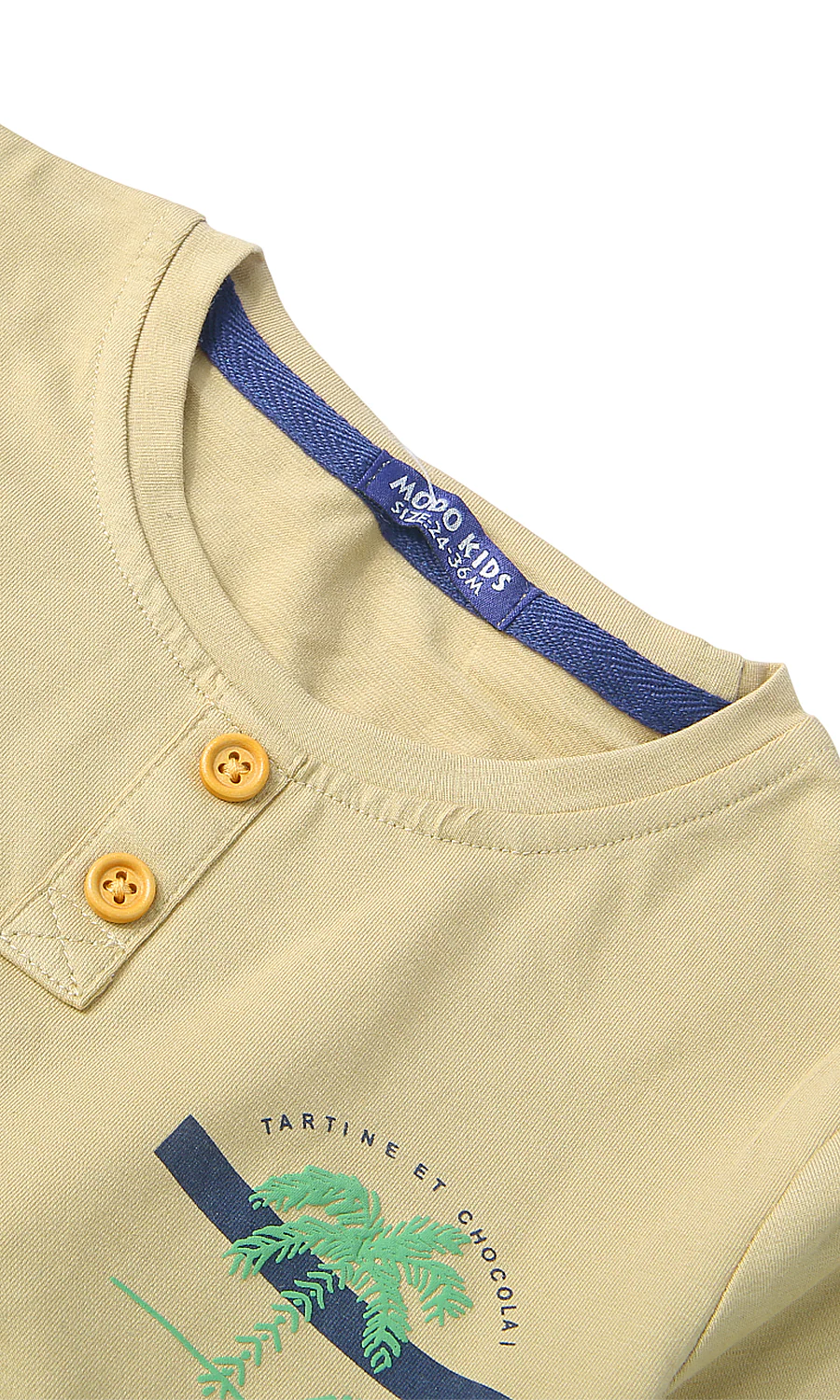 Boys Brown & Navy Blue Chameleon Graphic 2-Pcs Summer Suit - Image 2