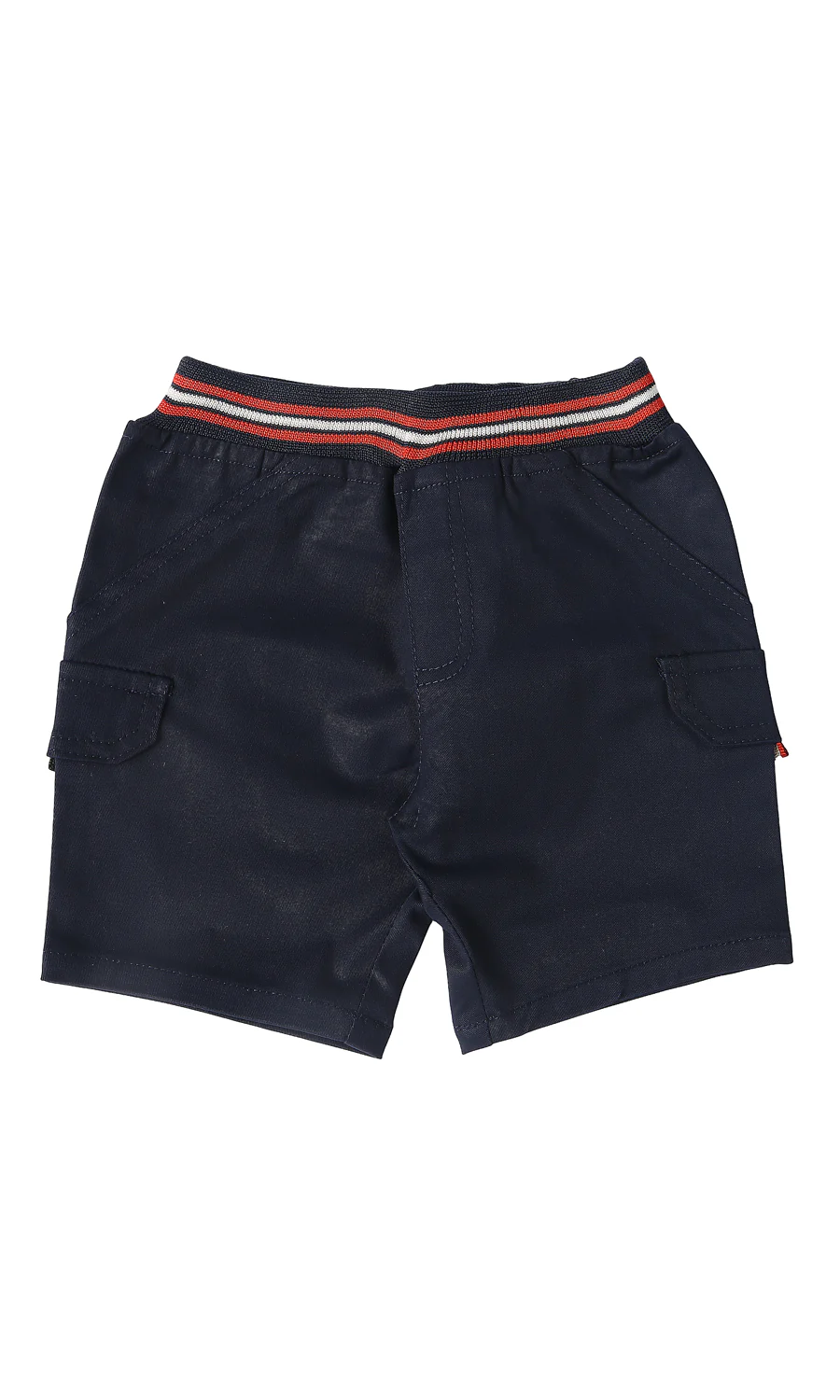 Boys Cargo Shorts Navy Striped Waistband