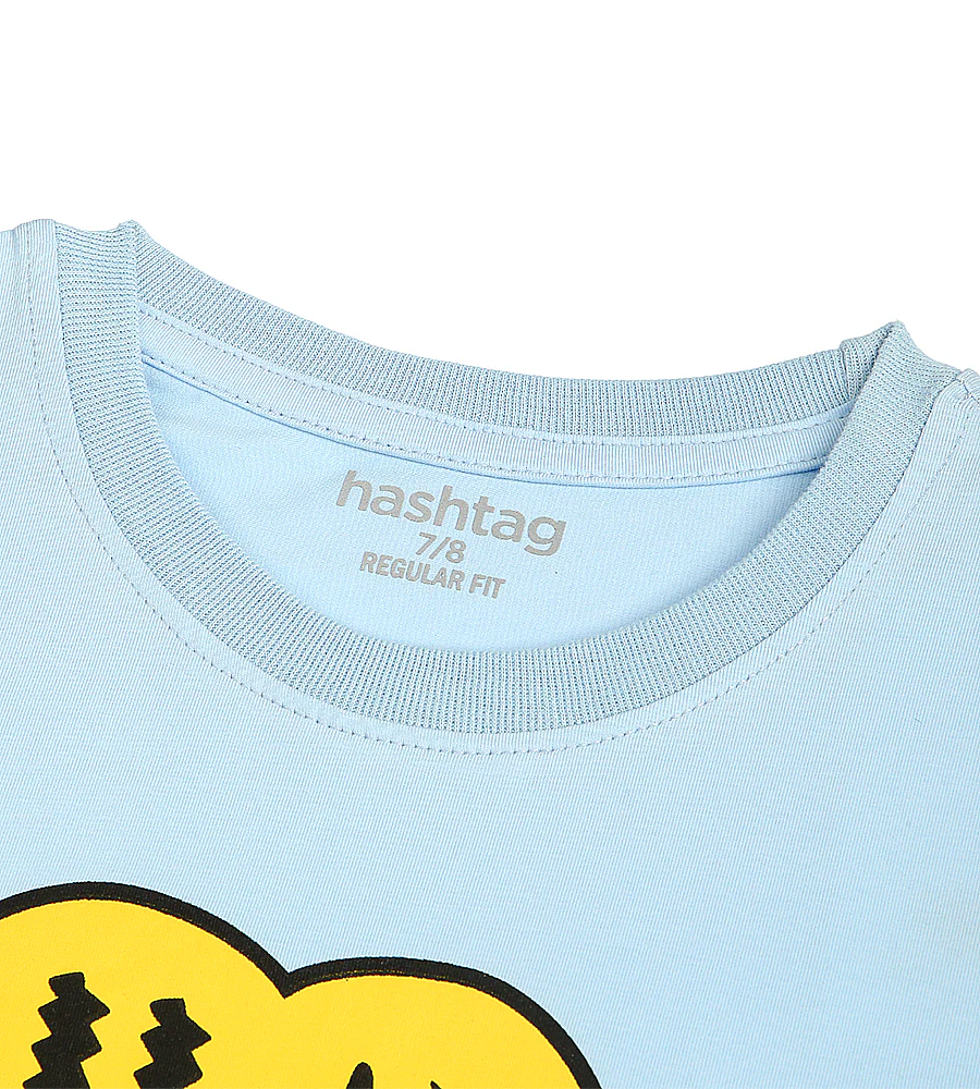 Boys Casual Short Sleeve T-Shirt - Sky Blue - Image 2