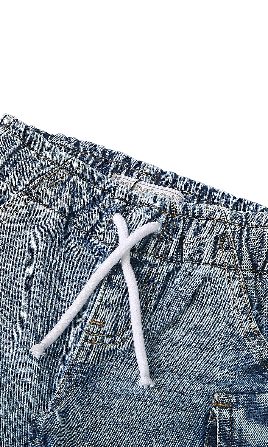 Boys Denim Cargo Shorts Light Blue - Image 2