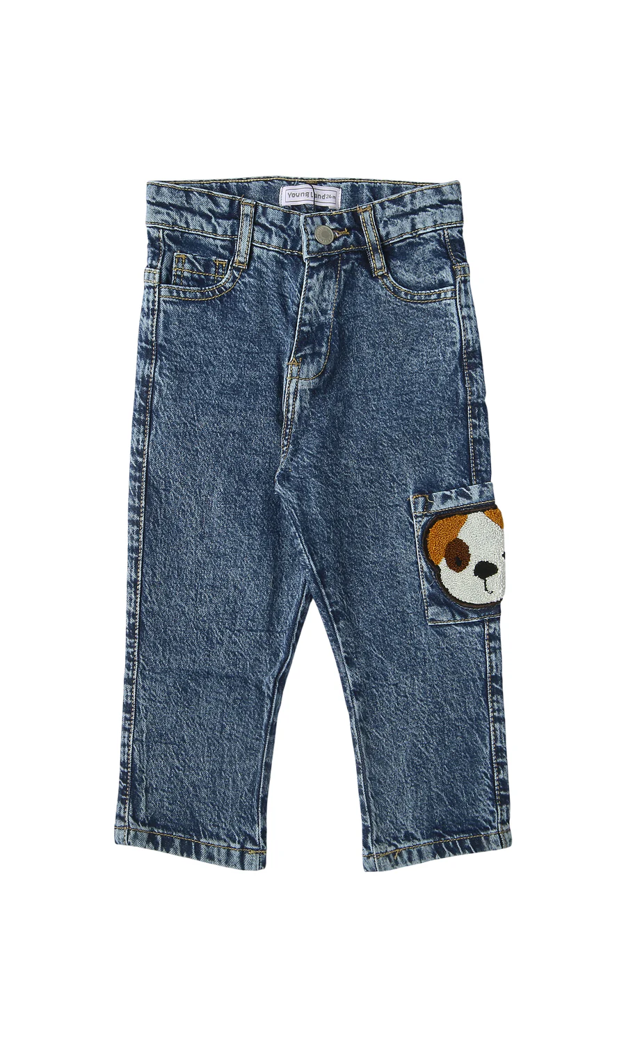 Boys Denim Pant Blue Puppy Patch