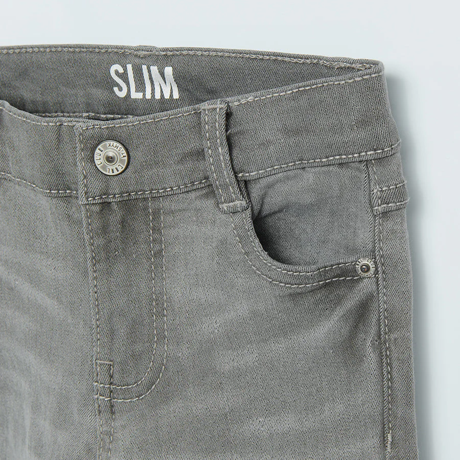 Boy's Denim Pants Slim Fit Gray CC CJB2510651 - Image 3