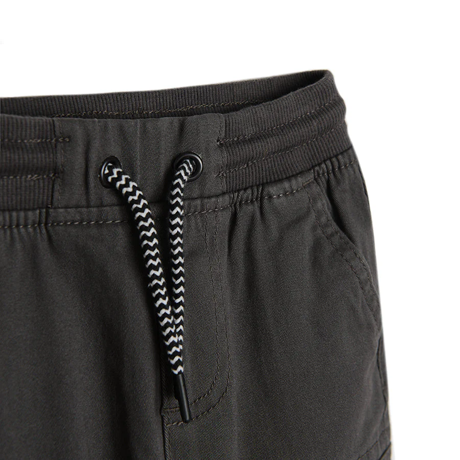 Boys Fabric Pants Jogger Dark Gray Pockets CC CCB2410377 - Image 2