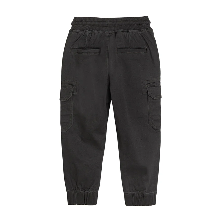 Boys Fabric Pants Jogger Dark Gray Pockets CC CCB2410377 - Image 3