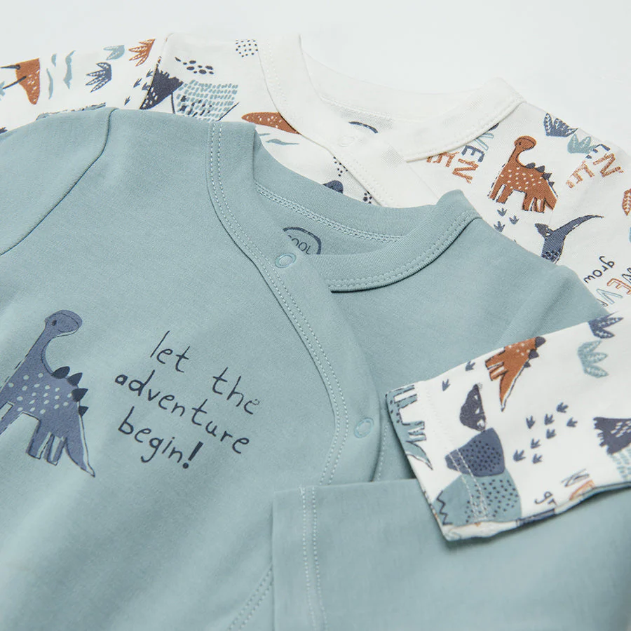 Boy's Organic Cotton Mix Bodysuit Set 2 Pcs CC CNB2401100 - Image 4