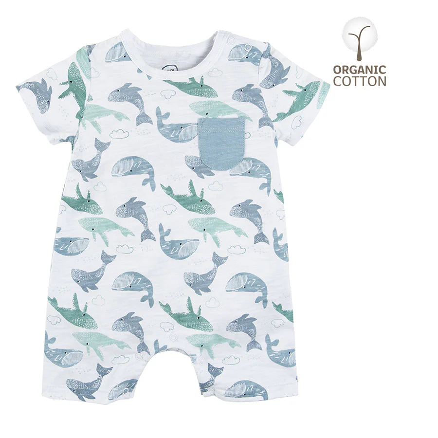 Boys Rompers, Organic Cotton, White CC CNB2402126