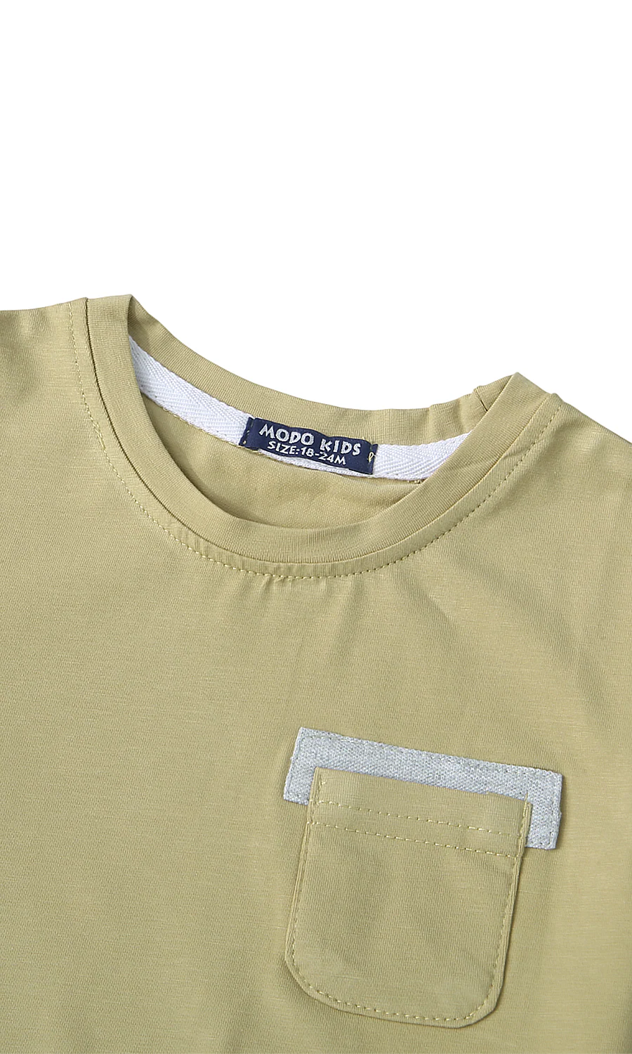 Boys Round Neck T-Shirt Khaki - Image 2