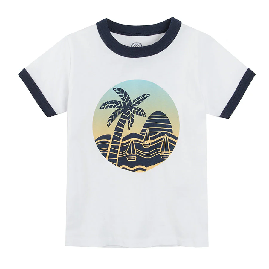 Boy's Set T Shirt Shorts White & Navy Blue - CC CCB2411922 00 - Image 3