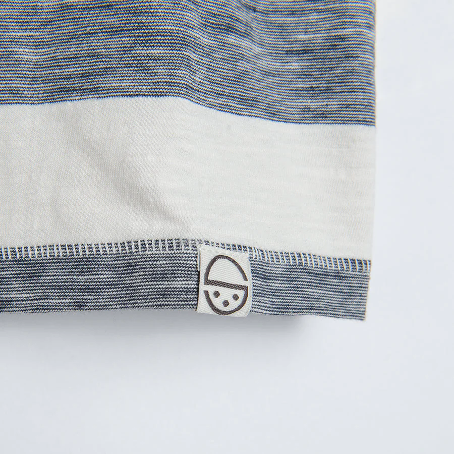 Boy's Short Sleeve Polo Shirt White And Navy Blue - Image 3