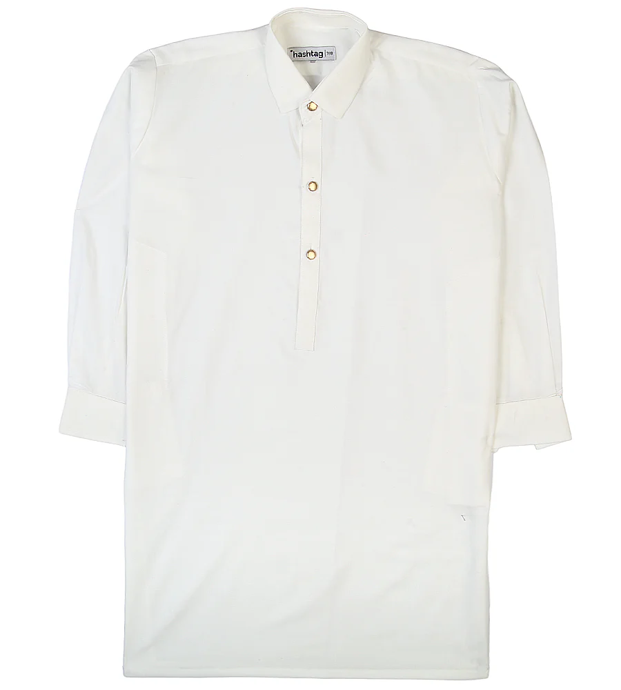 Boys Stitched 2 PCs - White - Image 2