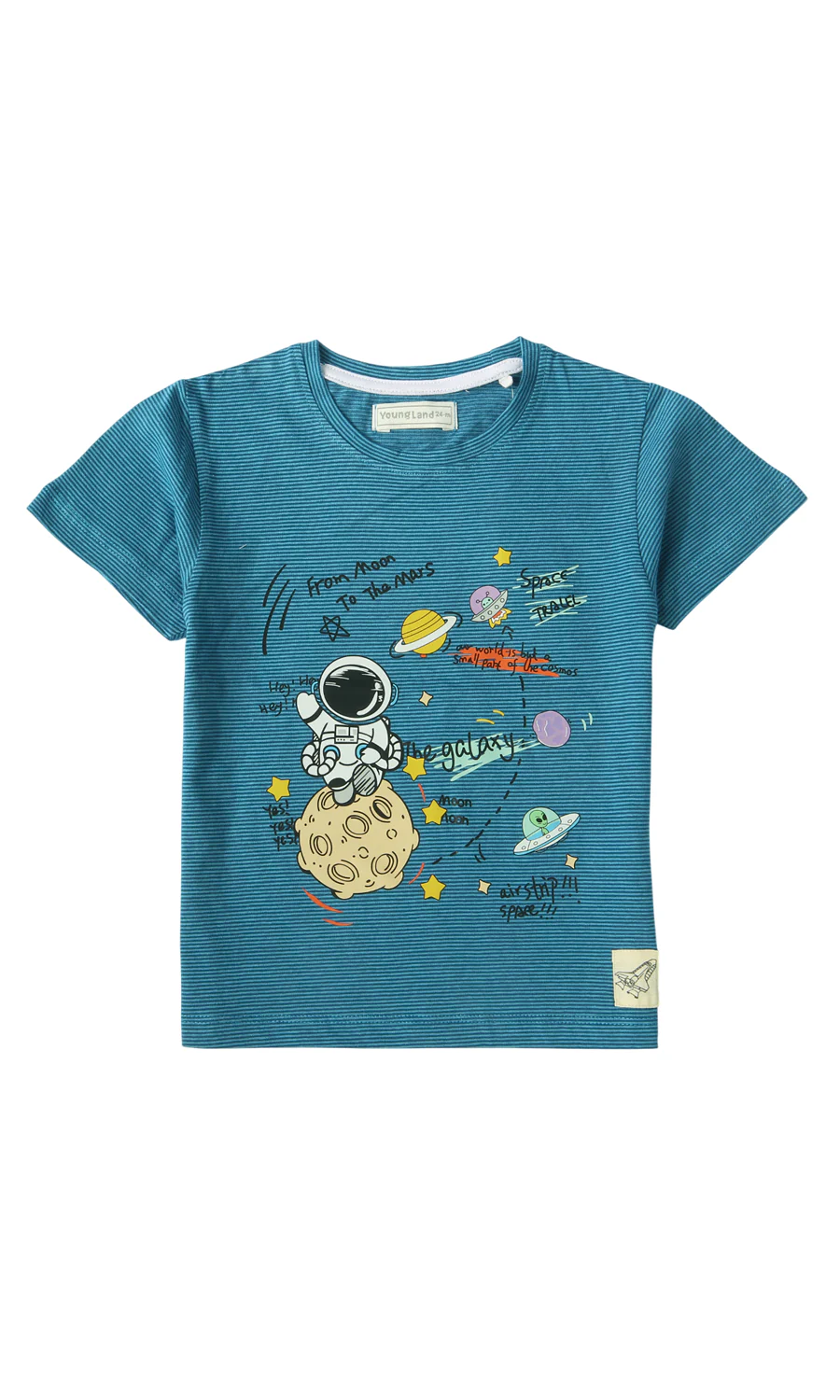 Boys Summer T-Shirt Blue Space Print