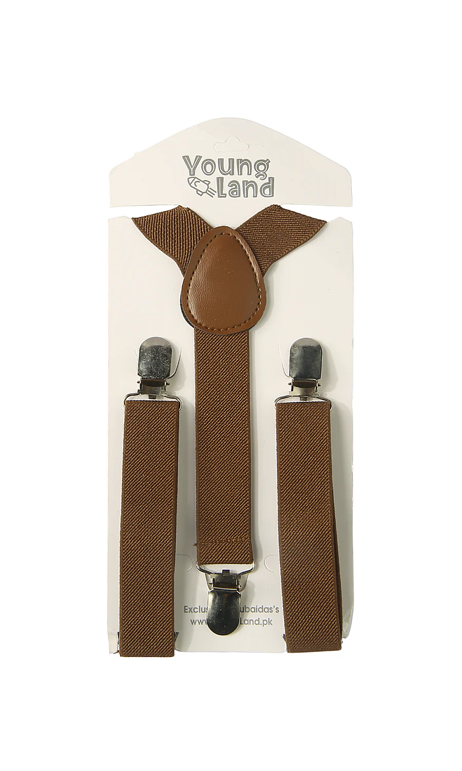 Boys Suspenders Tan Brown Elastic Y-Back Clip On Braces Young Land