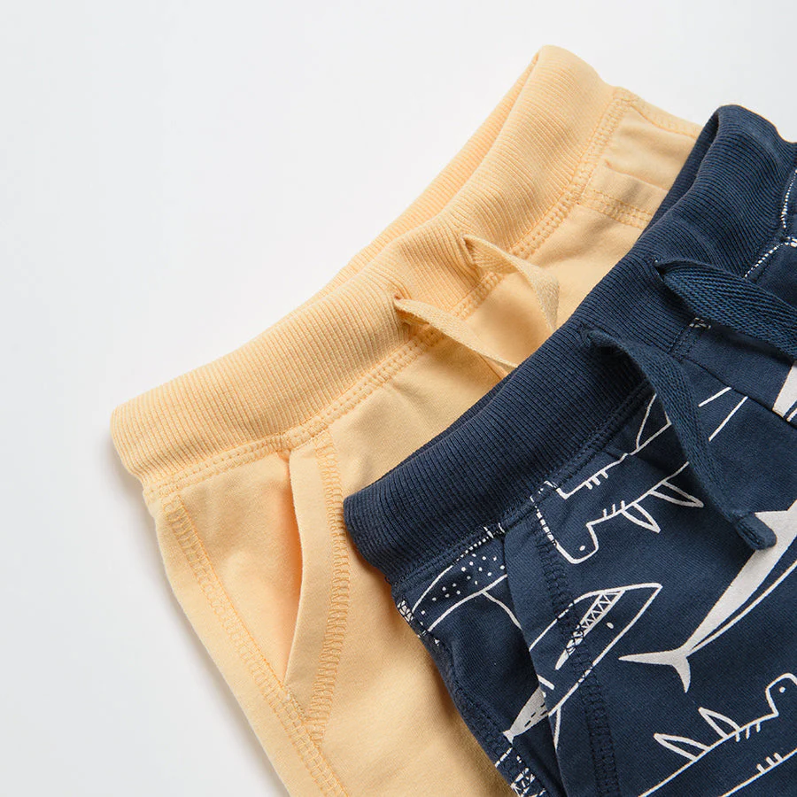 Boy's Sweat Pants Navy Blue Yellow Sharks Set 2 Pcs CC CCB2402674 00 - Image 4