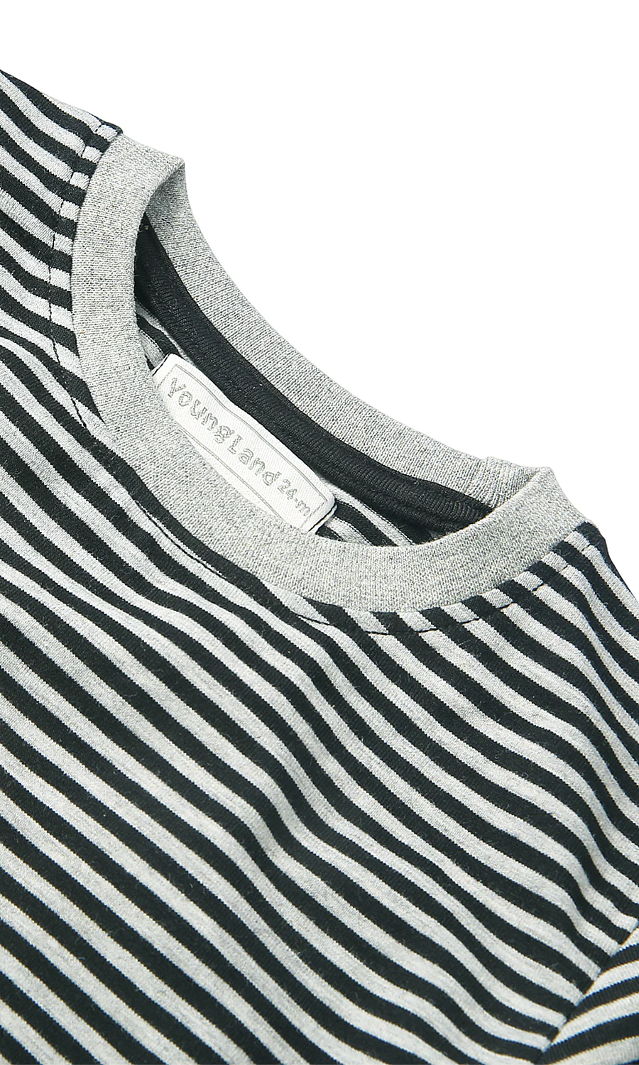 Boys T-Shirt Black White Stripe Inside Out Anger Print - Image 2