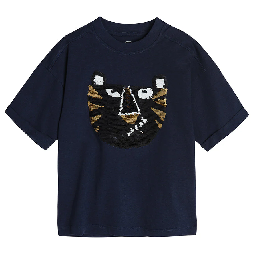 Boy's T-shirt, navy blue, reversible sequins CC CCB2410926 - Image 2