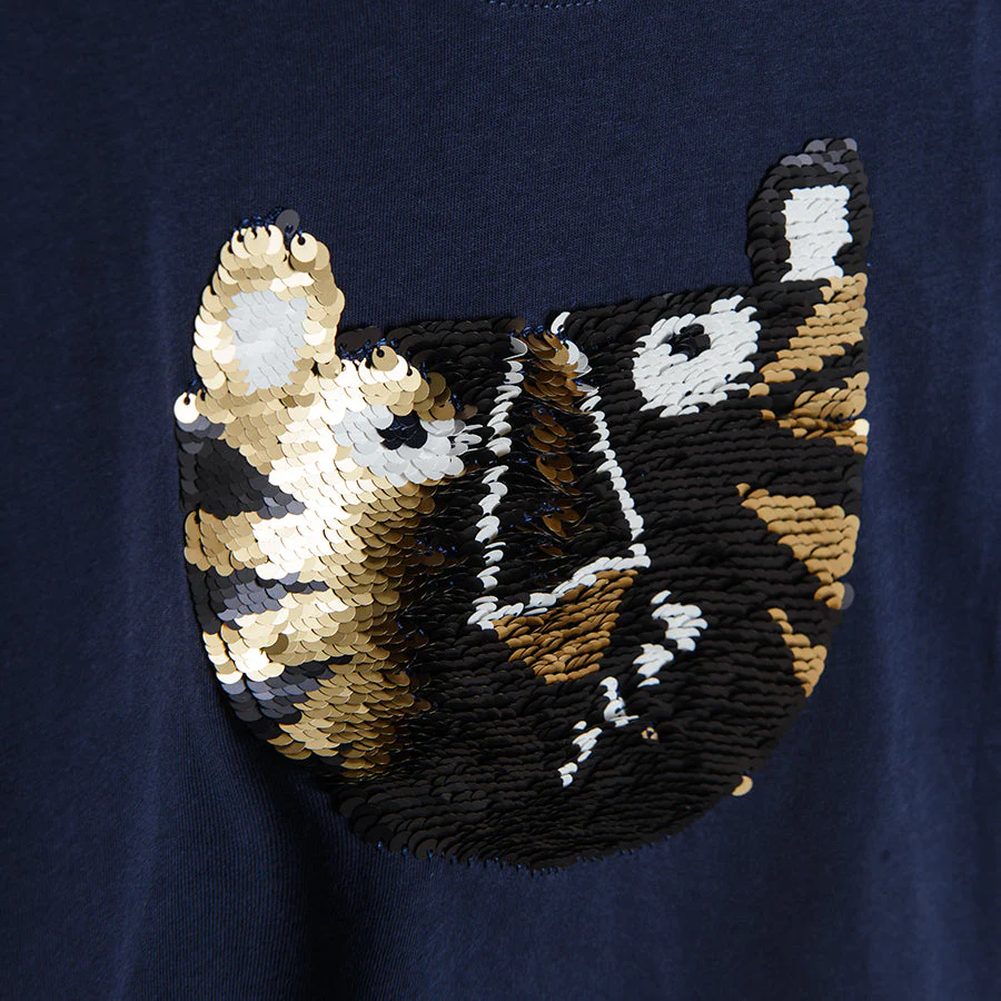 Boy's T-shirt, navy blue, reversible sequins CC CCB2410926 - Image 3