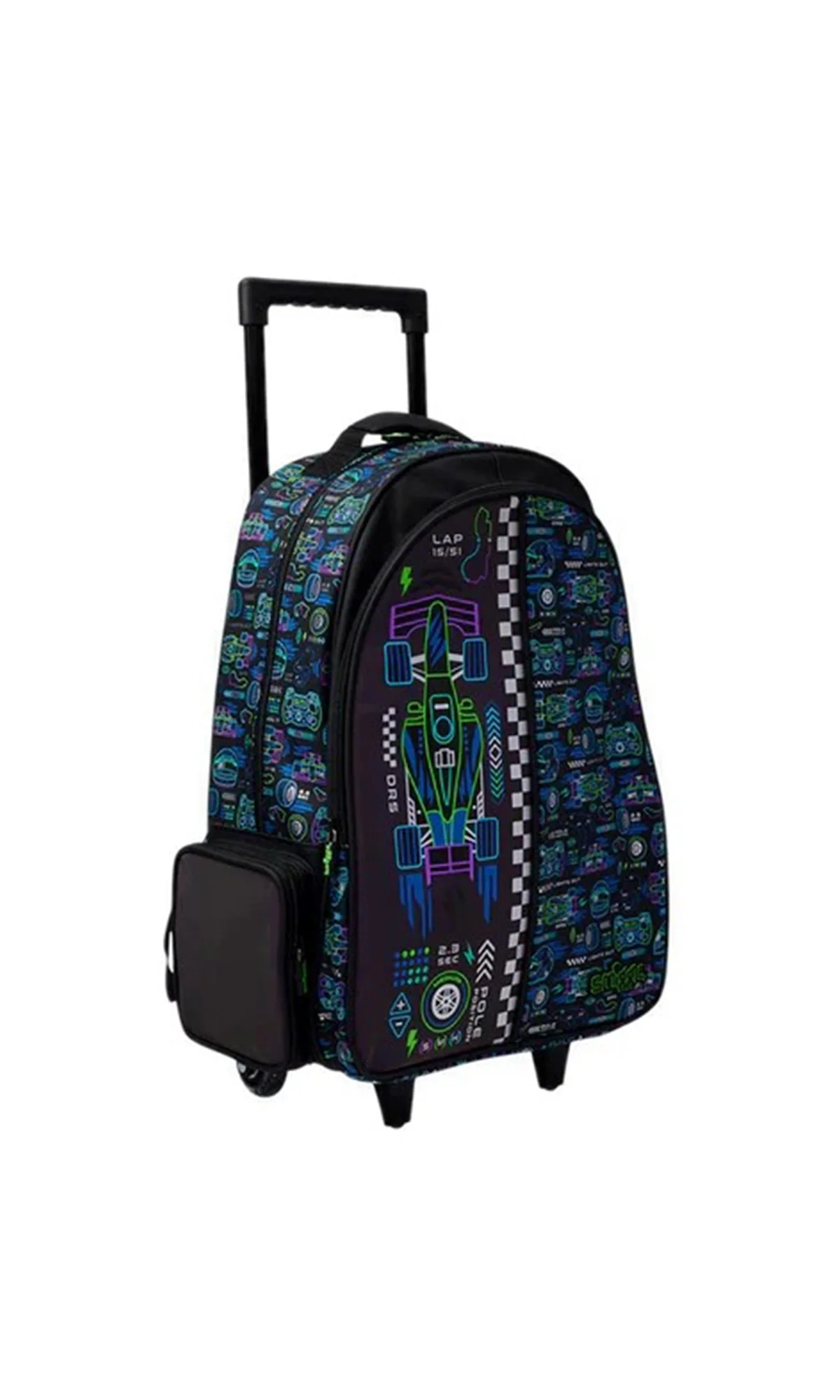 Boys Trolley School Bag 19 L Grade 5-8 Formula 1 Racing Print - Image 3