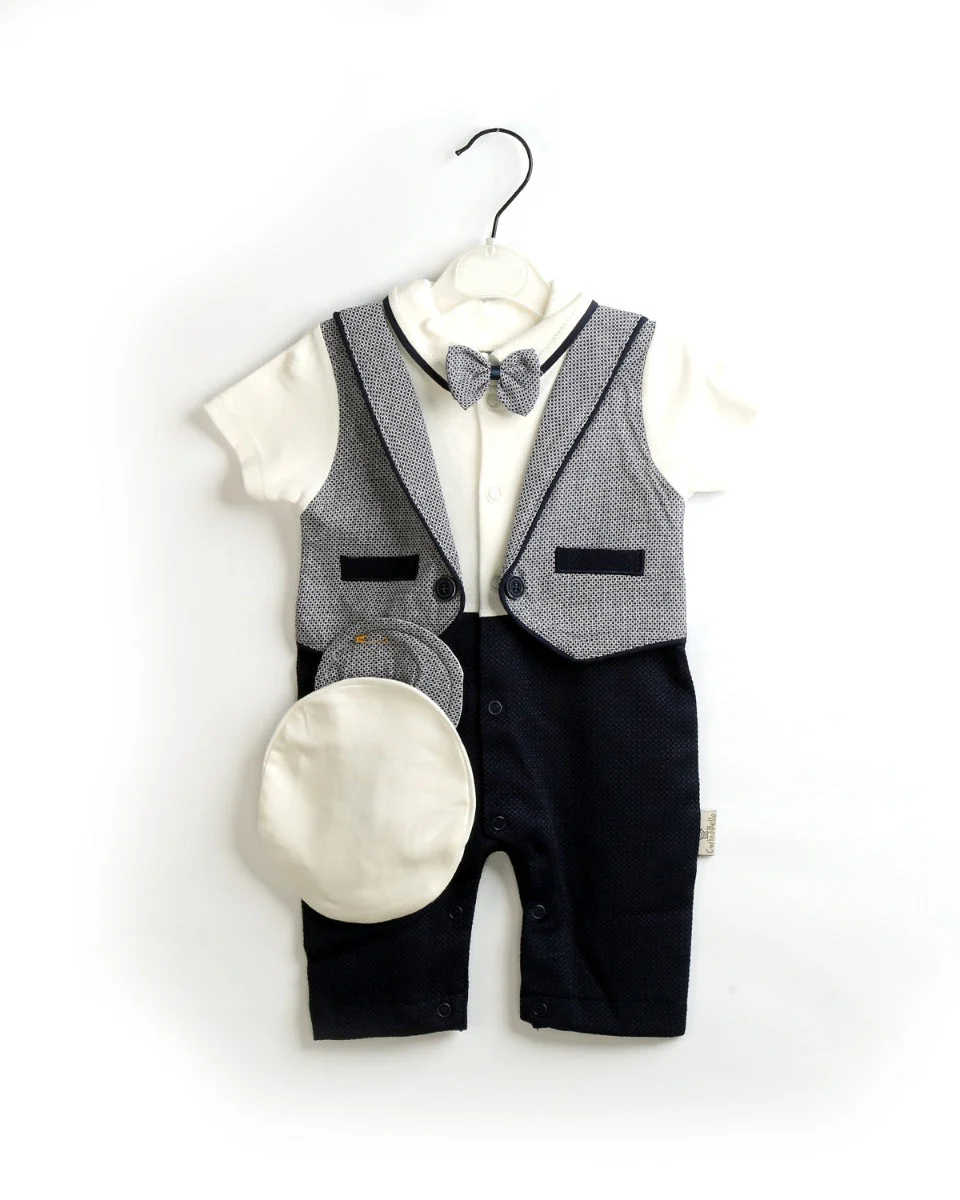 Boys Tuxedo Romper - 0246120-2