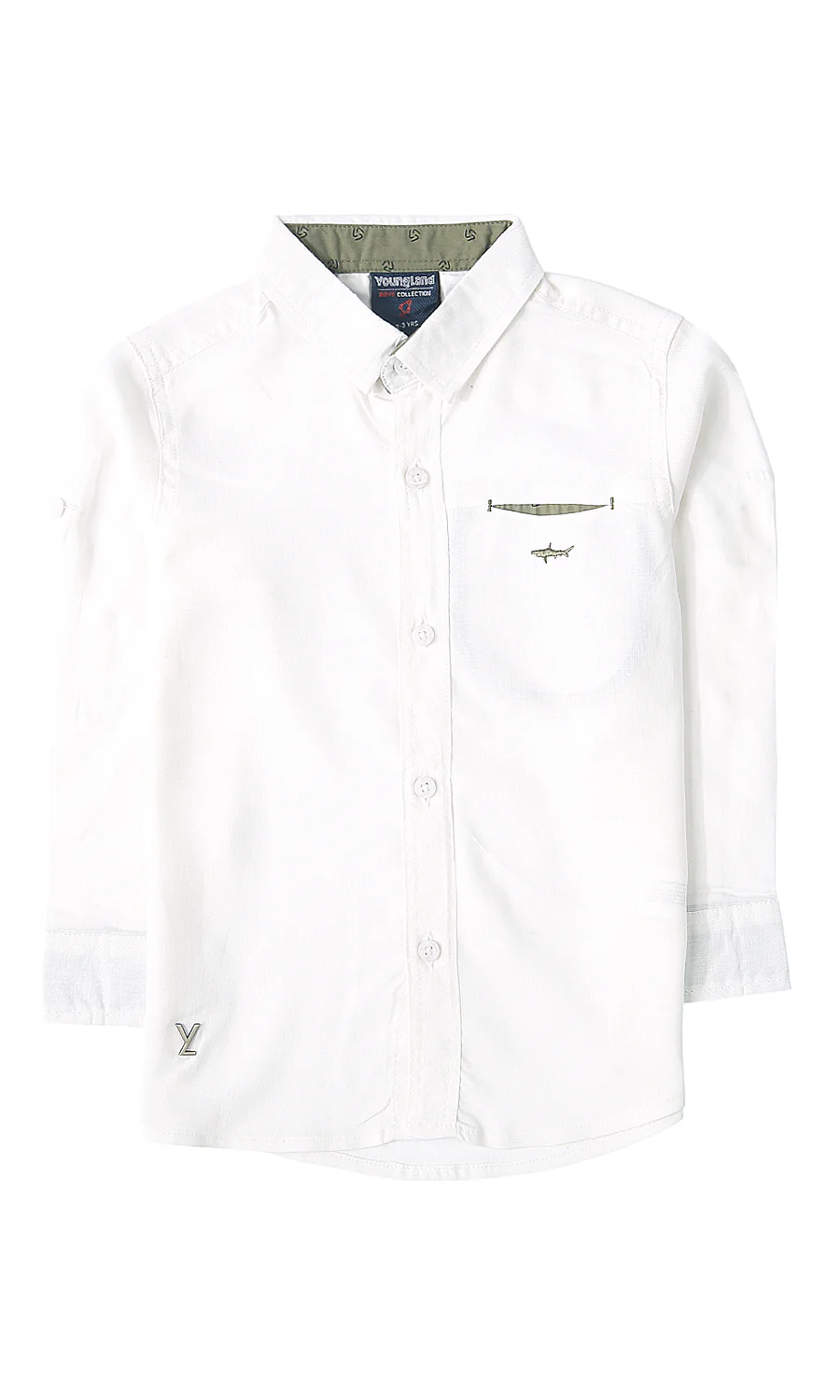 Boys White Full Sleeve Shirt