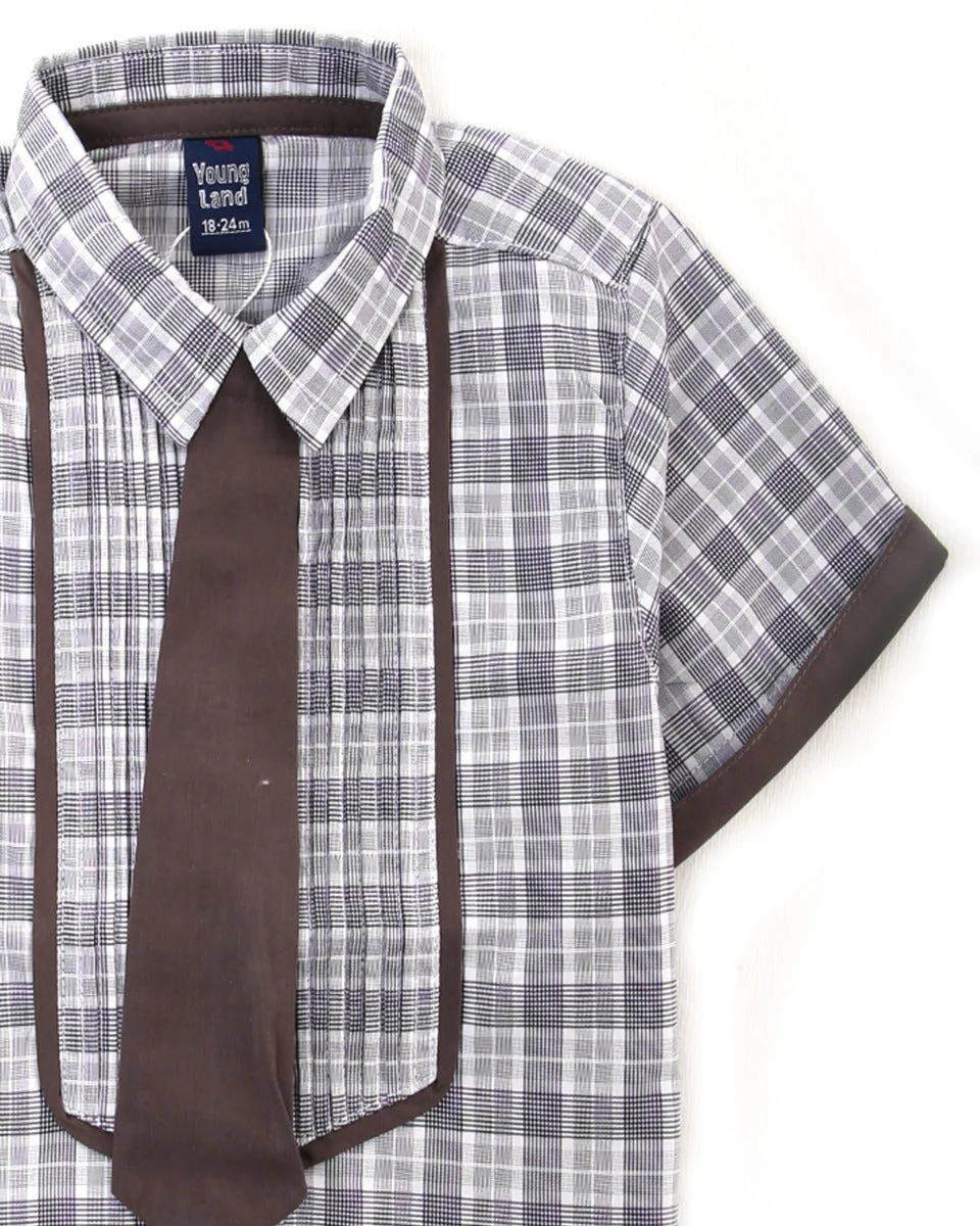 Boys Woven Tuxedo Shirt - 0242542 - Image 2
