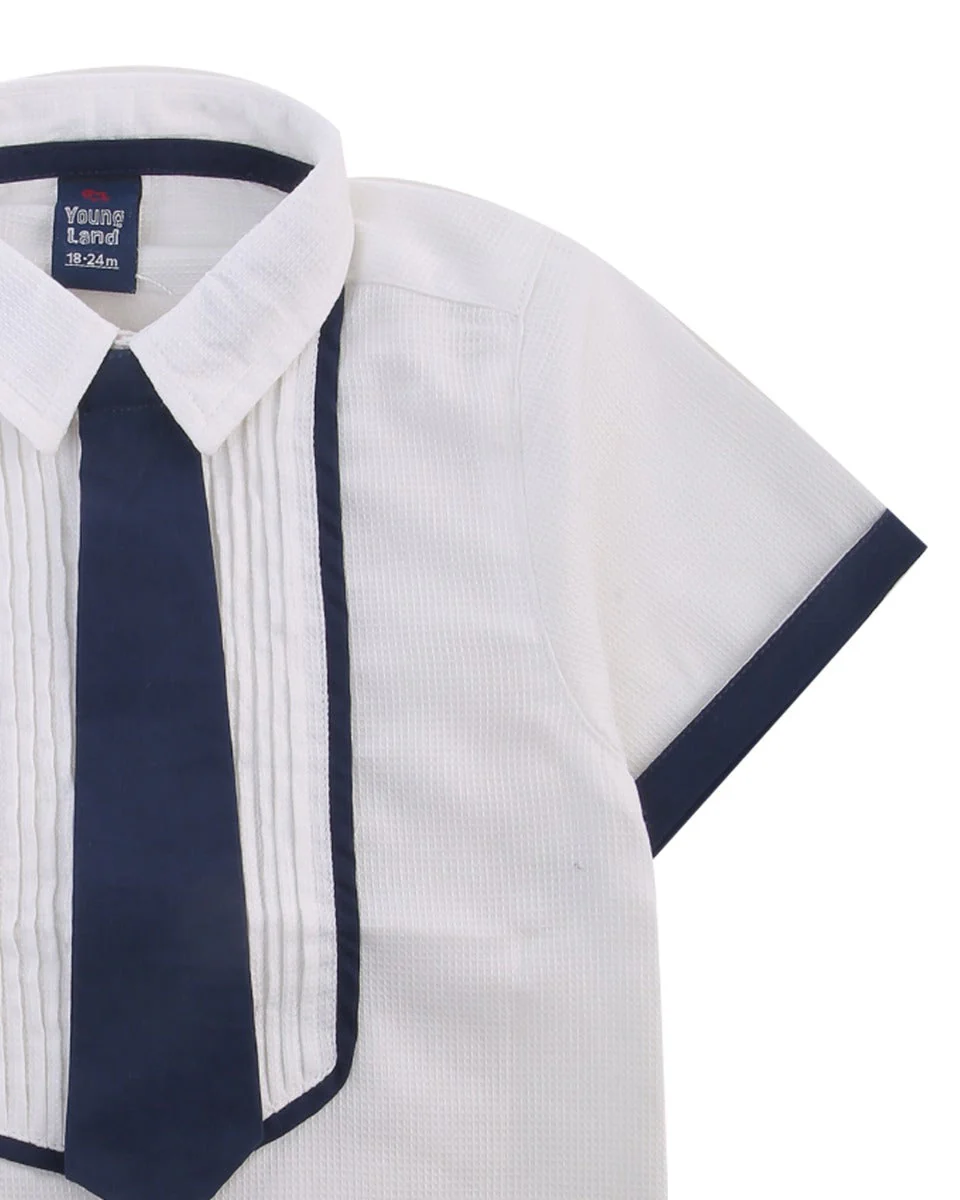 Boys Woven Tuxedo Shirt - 0242556 - Image 2
