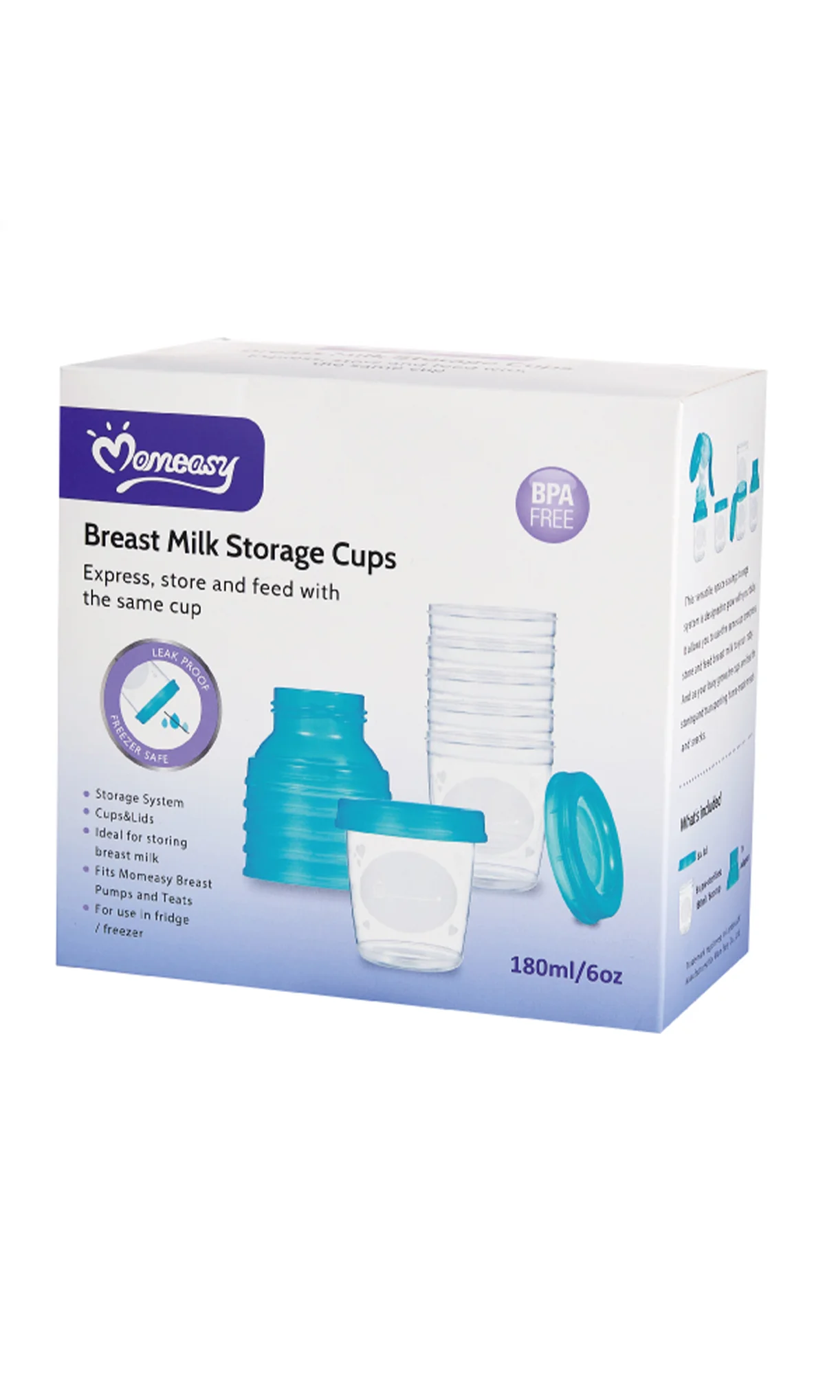 Breast Milk & Food Storage Cups (Pack of 6) – 180ml - Image 3