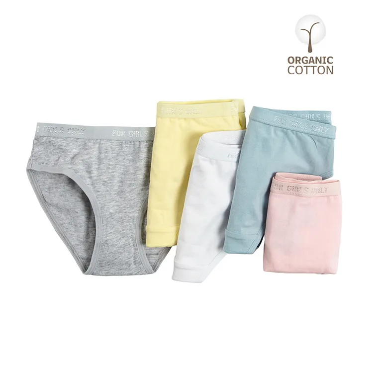 Briefs For Girls, Organic Cotton, Mix, Set, 5 Pcs. CC CUG2112783