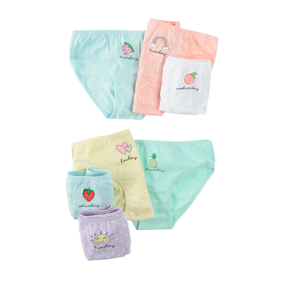 Briefs Girl's Panties Mix Days of The Week Set 7 Pcs CC CUG2411531