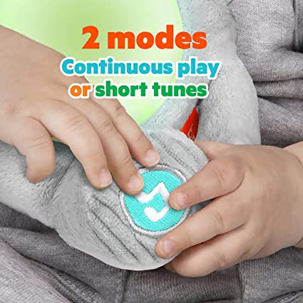 Bright Starts HugaBye Baby Musical Light Up Soft Toy Newborn+, Elephant - Image 4