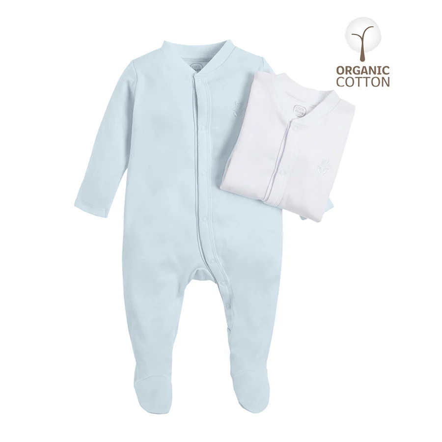 Cool Club Boy's Clown Organic Cotton White Light Blue Set 2 Pcs CC CUB2201447