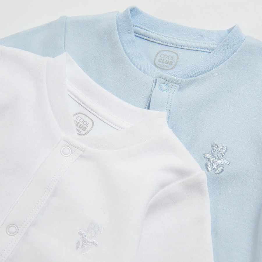 Cool Club Boy's Clown Organic Cotton White Light Blue Set 2 Pcs CC CUB2201447 - Image 5