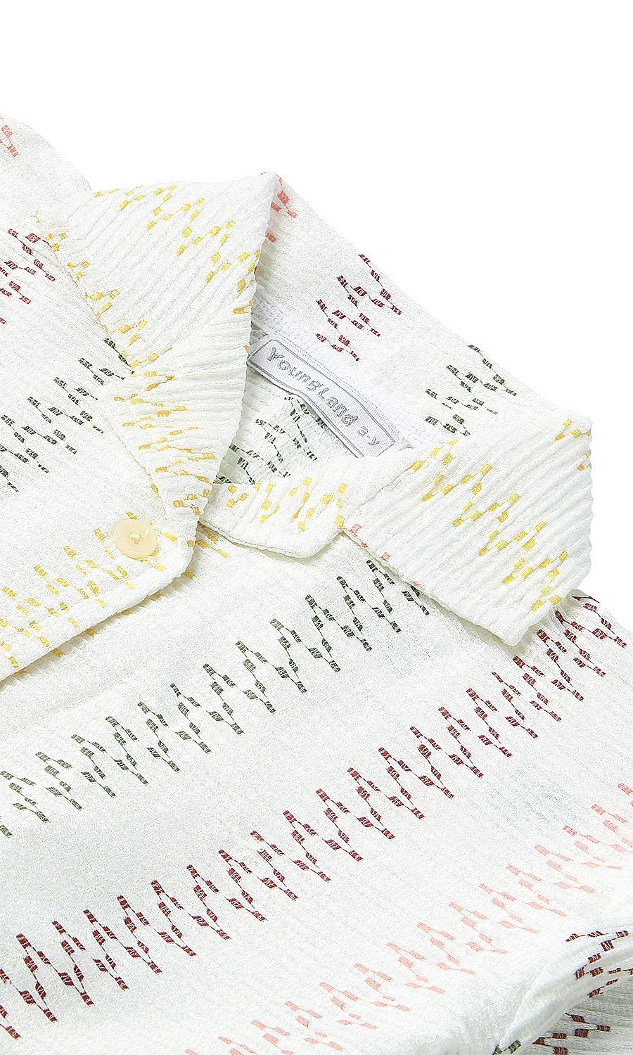 Girls 2-Piece Multicolor Zigzag Embroidered Shirt & Culottes Set White - Image 2